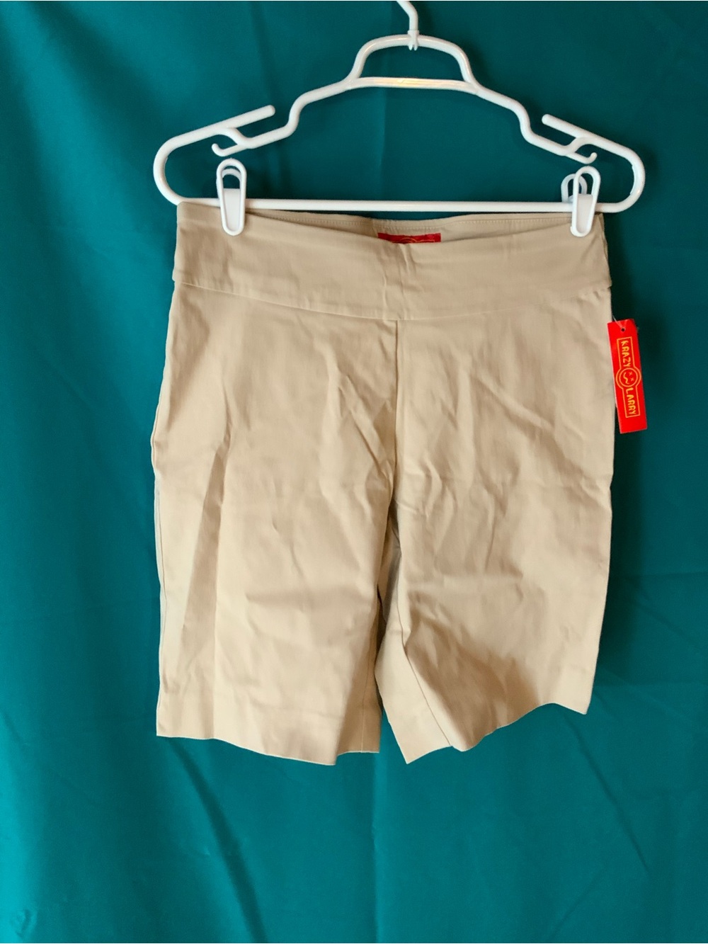 Krazy Larry High-Rise Tan Bermuda Shorts